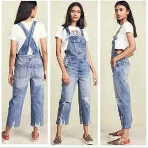 Free People baggy boyfriend overalls